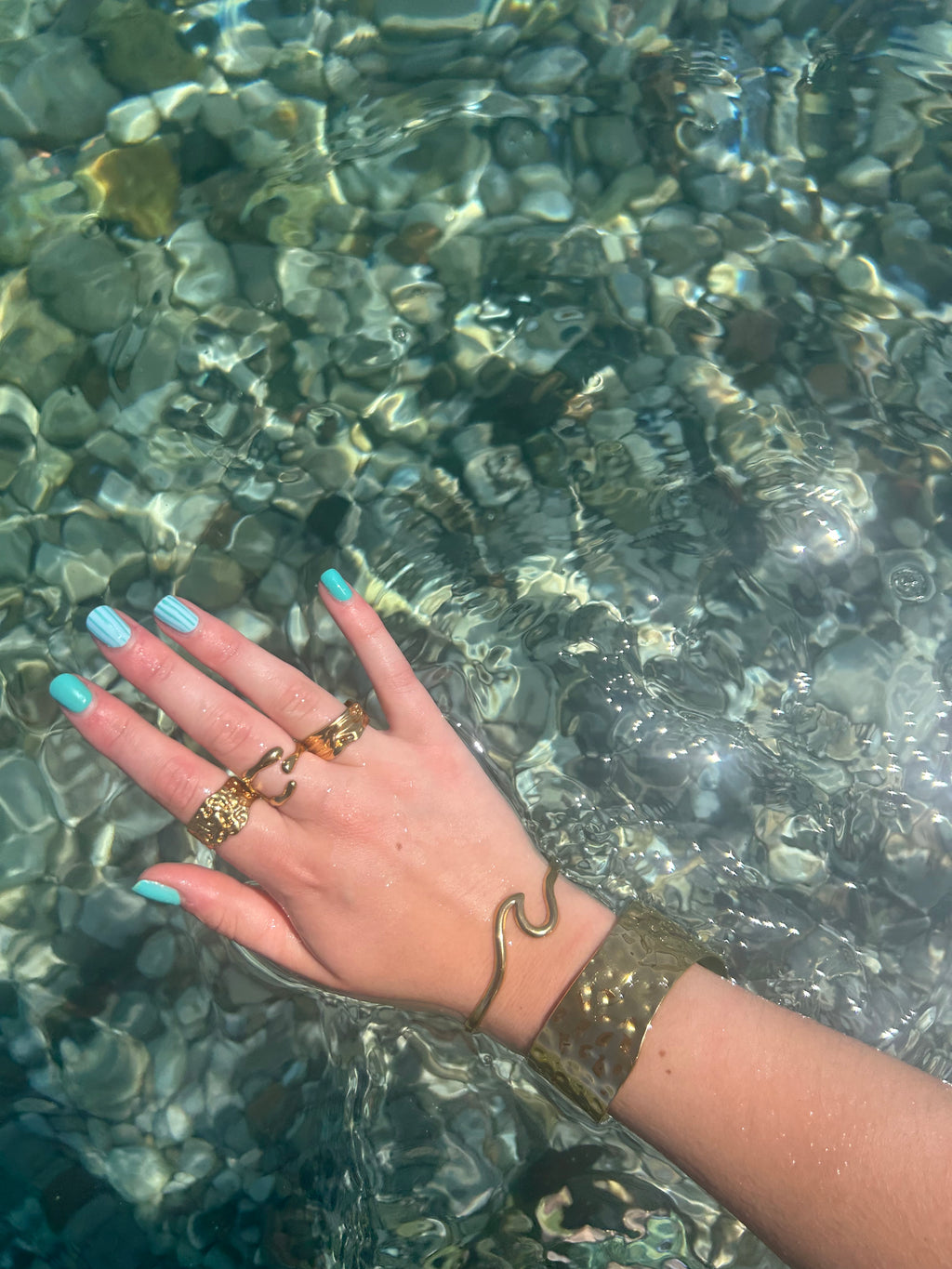 Chunky Hammered Gold Bangle