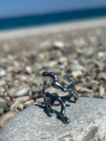 Coral Silver Ring