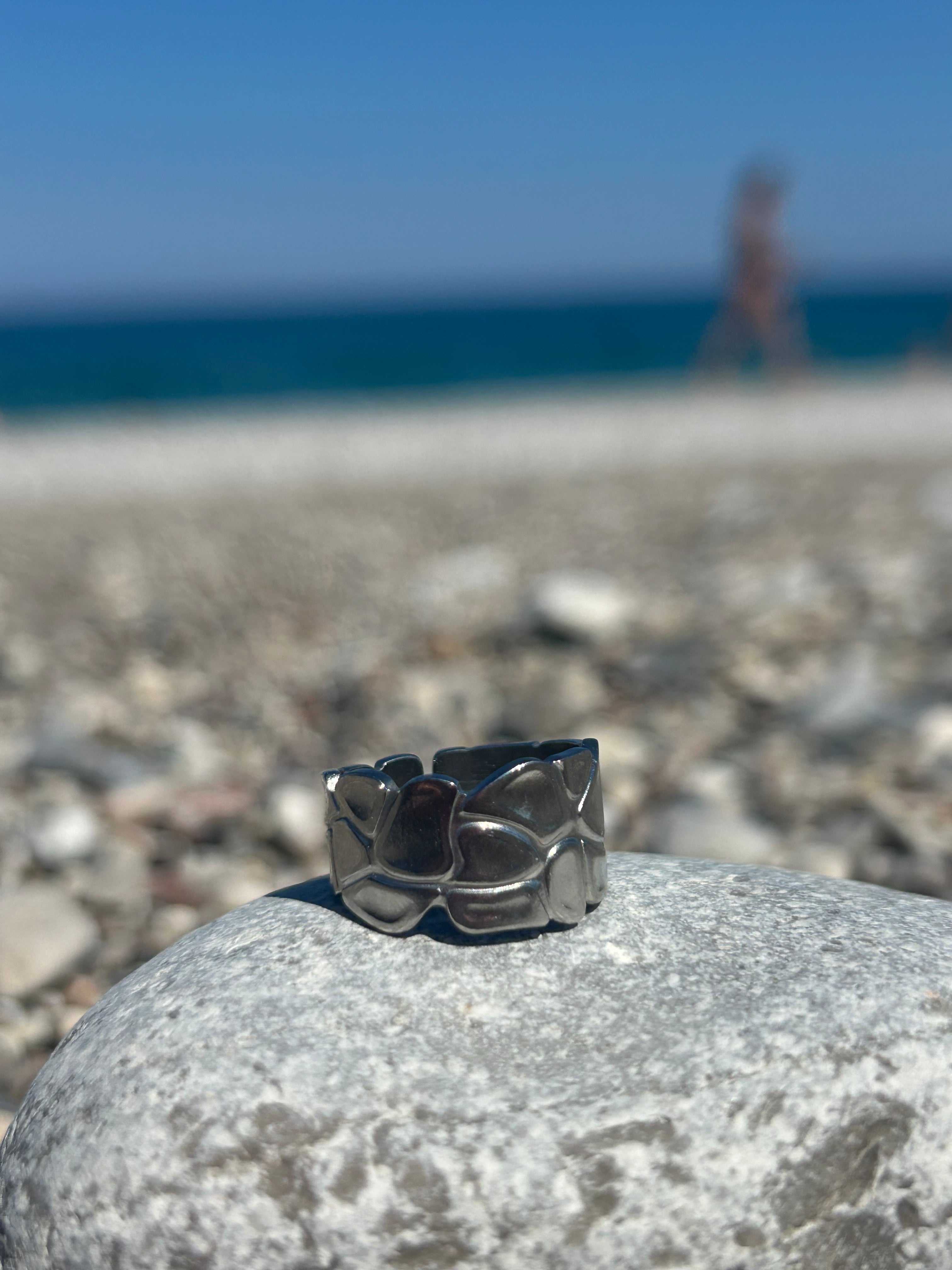 Chunky Textured Silver Ring
