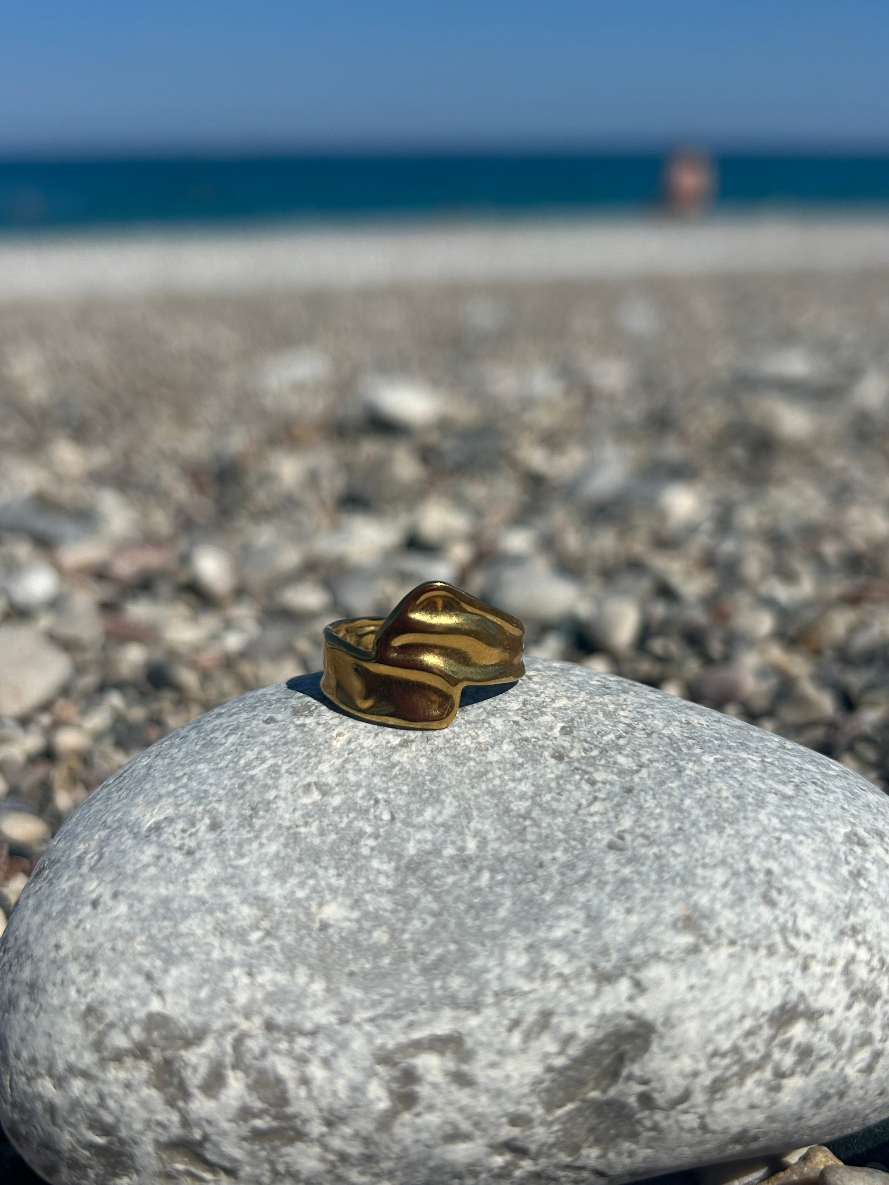 Asymmetrical Gold Ring