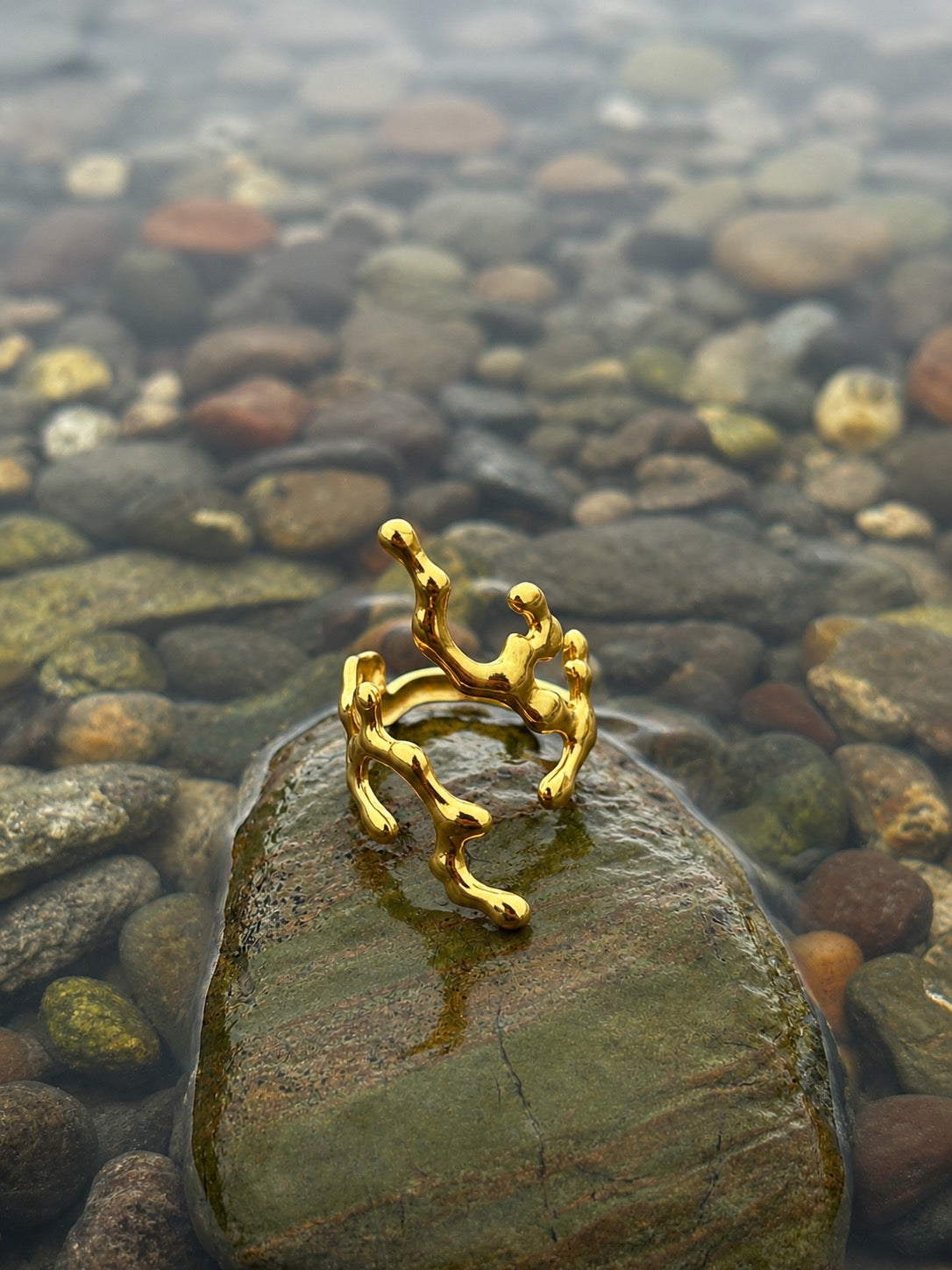 Coral Gold Ring